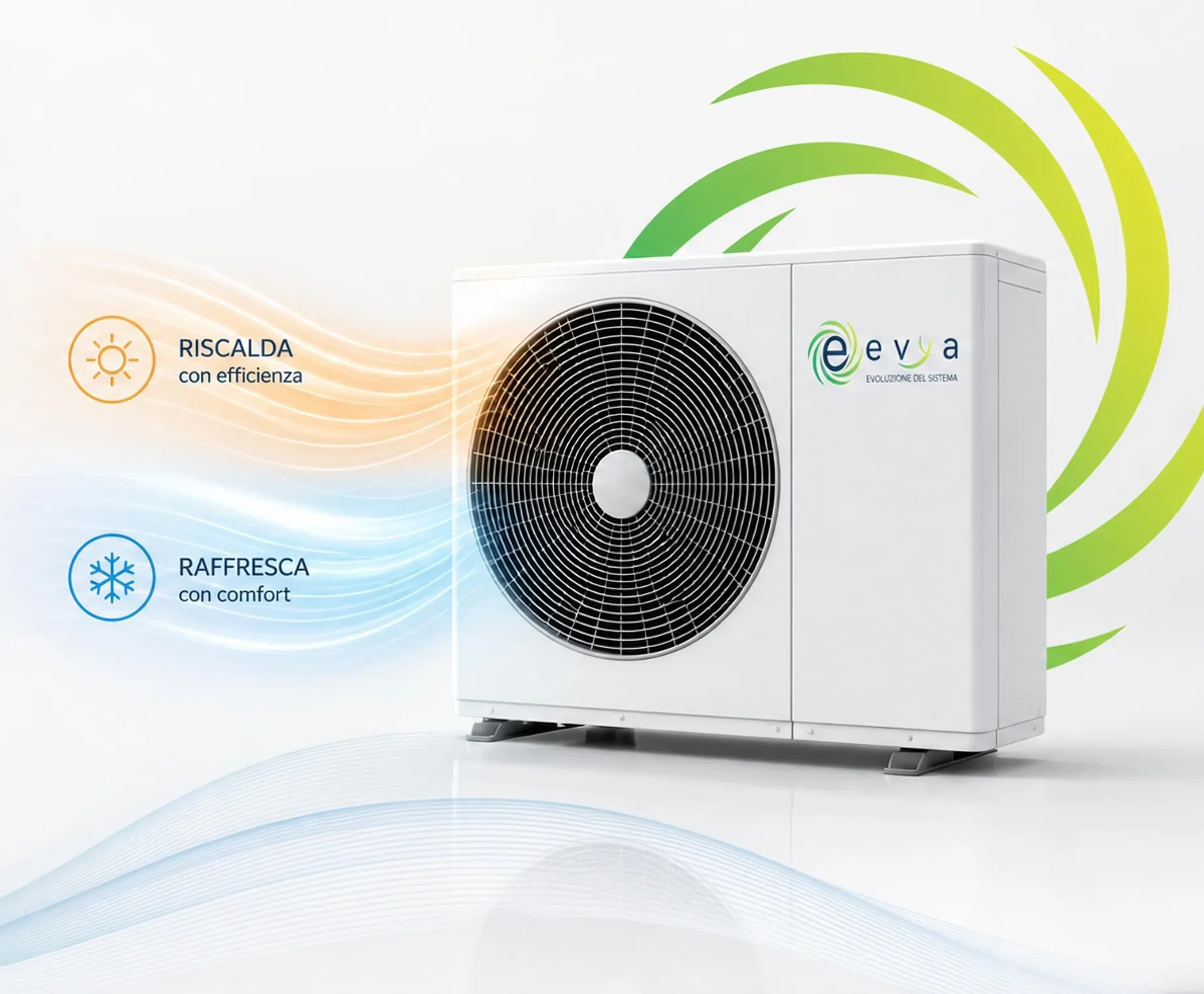 Pompa di calore aria-acqua EVYA per riscaldamento e raffrescamento efficiente