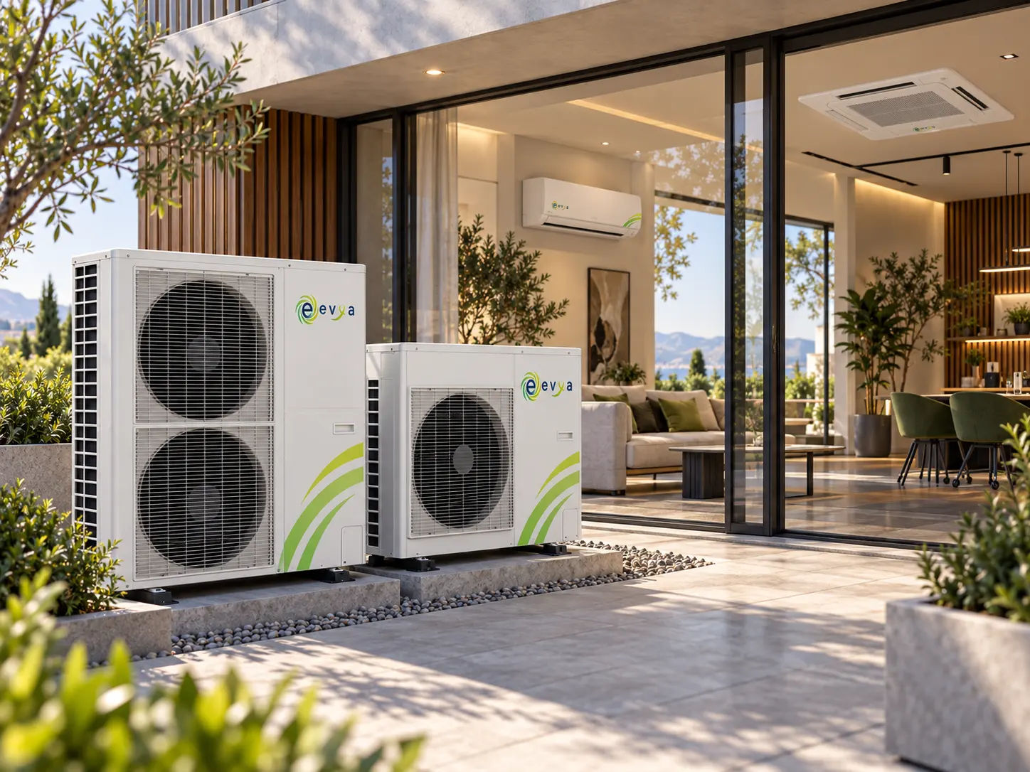 Climatizzazione EVYA: unità esterne e split interni per multi-split, VRF e light commercial
